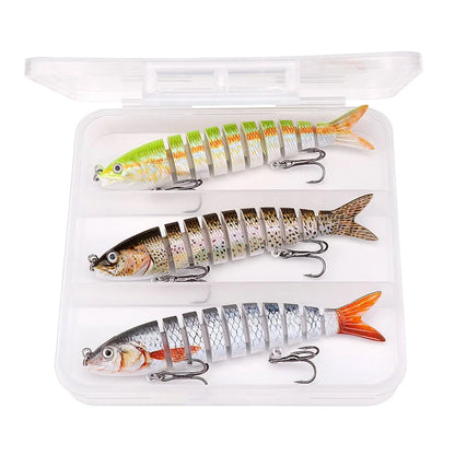 Sinking Pike Wobbler Lure Kit with Tackle Box