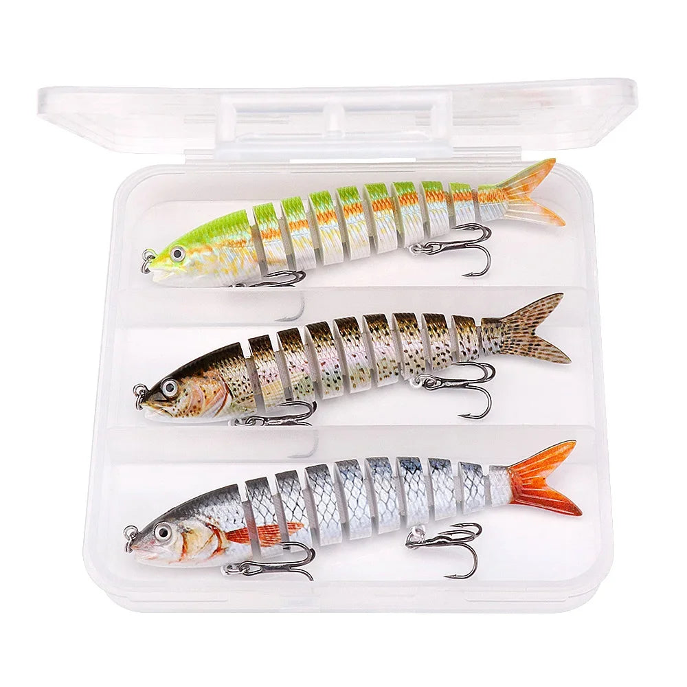 Sinking Pike Wobbler Lure Kit with Tackle Box
