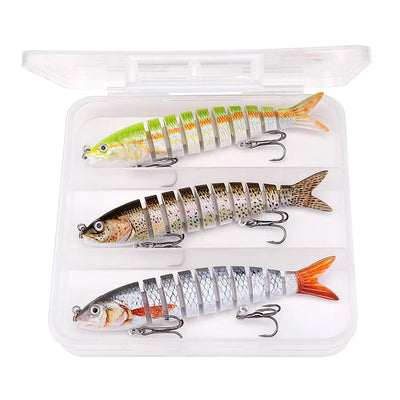 Sinking Pike Wobbler Lure Kit with Tackle Box