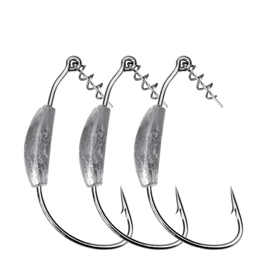 Weighted Offset Crank Hooks for Soft Bait Rigs