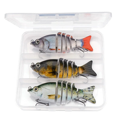 Sinking Pike Wobbler Lure Kit with Tackle Box