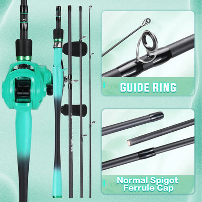 Carbon Casting Rod and Baitcasting Reel Combo