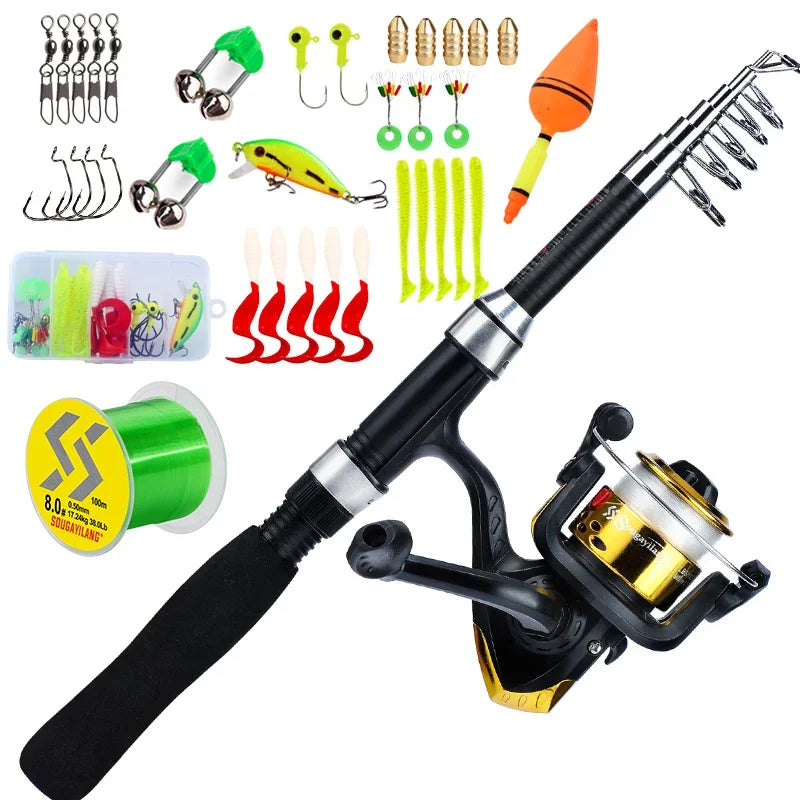 Kids Telescopic Fishing Rod and Reel Set