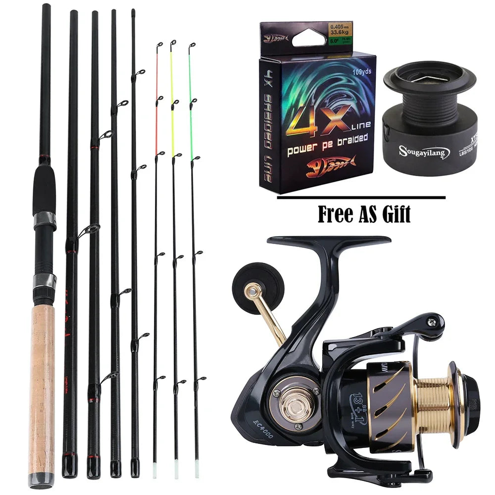 Feeder Rod and Spinning Reel Combo Set
