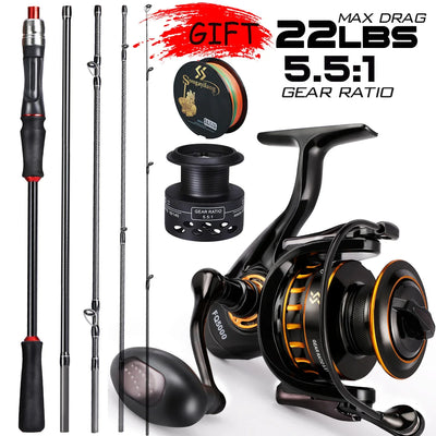 Ultralight Carbon Spinning Rod and Reel Combo