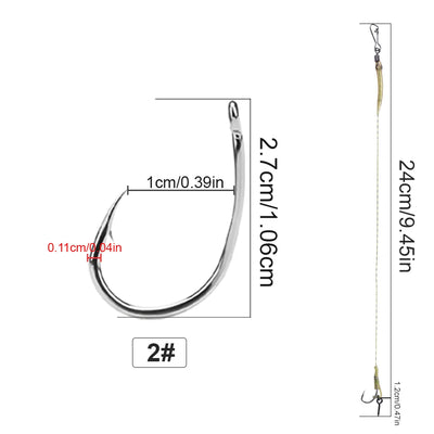 Boilie Hair Rig Hooks with Line for Carp Fishing