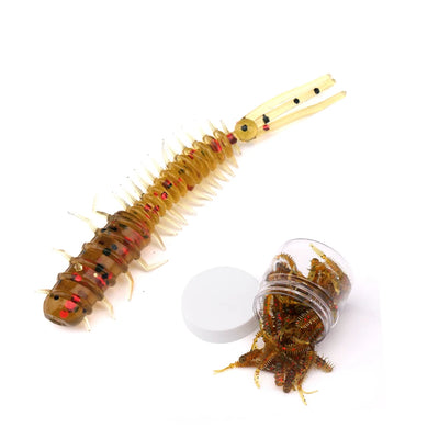 Soft Worm Silicone Bait Set with Portable Bottle