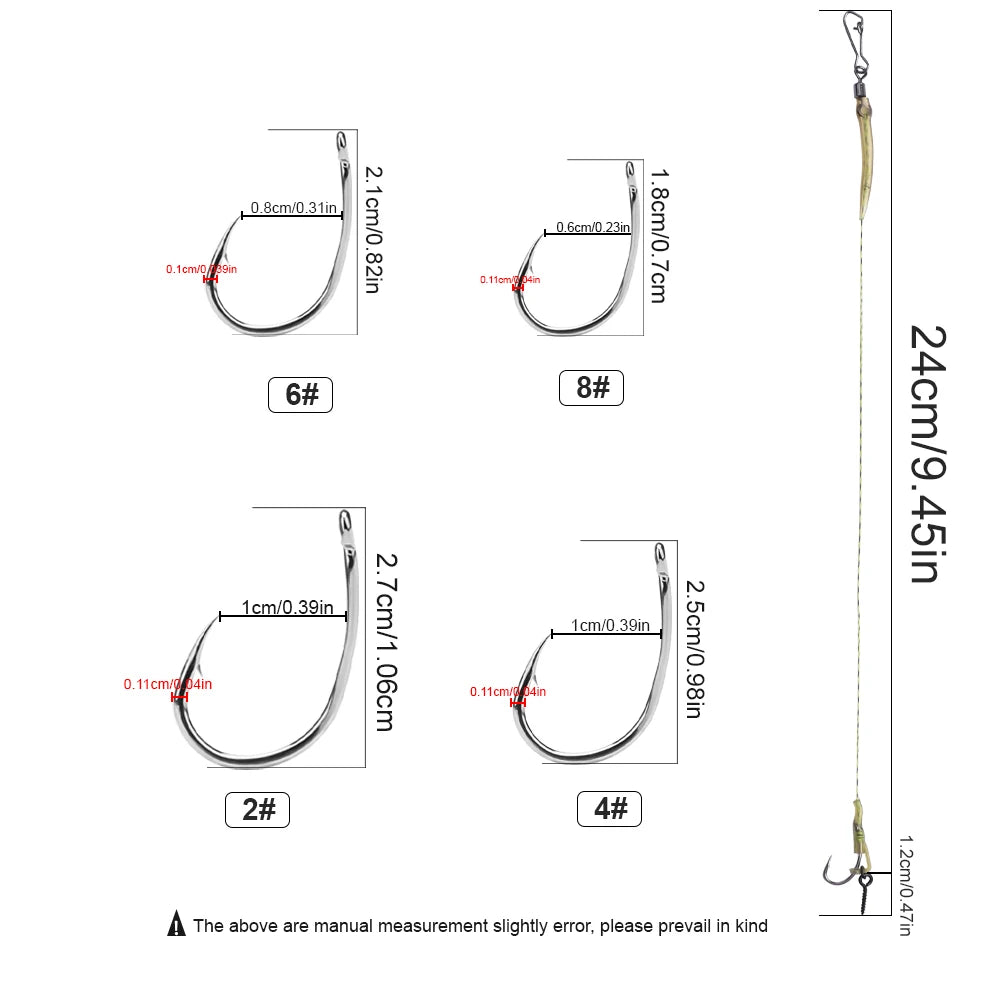 Boilie Hair Rig Hooks with Line for Carp Fishing
