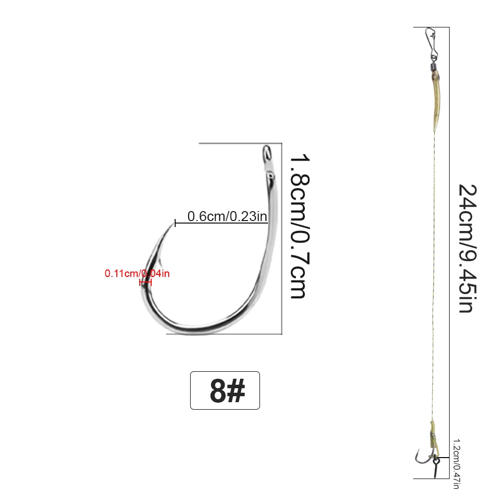 Boilie Hair Rig Hooks with Line for Carp Fishing