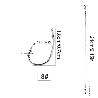 Boilie Hair Rig Hooks with Line for Carp Fishing