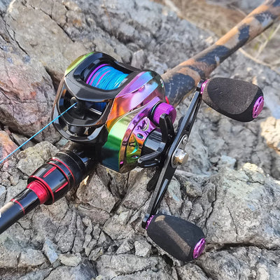 Sougayilang Fishing Set 1.98m Carbon Fiber Casting Rod and 19+1BB Baitcasting Reel Max Drag 15kg All for Fishing Tools Pesca