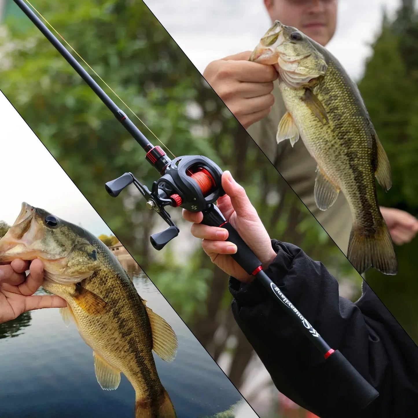 Casting Rod and Baitcasting Reel Combo for Bass