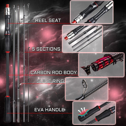 Ultralight Carbon Spinning Rod and Reel Combo