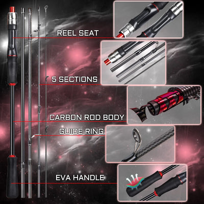 Ultralight Carbon Spinning Rod and Reel Combo