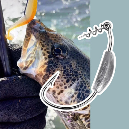 Weighted Offset Crank Hooks for Soft Bait Rigs