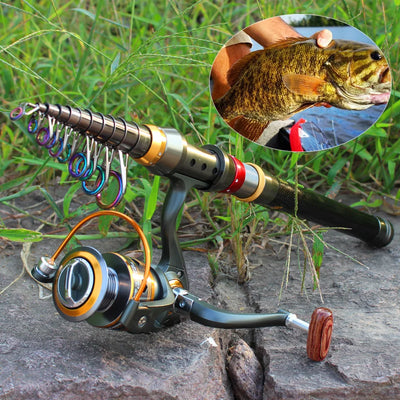 Travel Telescopic Spinning Rod and Reel Combo