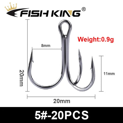 Nickel Treble Hooks for Hard and Soft Lures