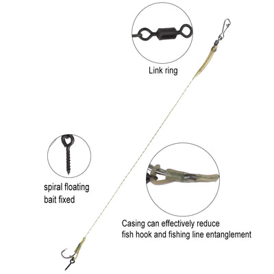 Boilie Hair Rig Hooks with Line for Carp Fishing