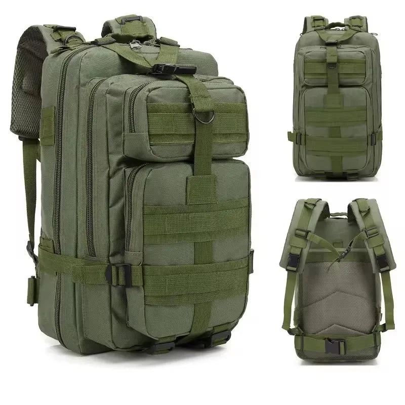 Fishing Tactical Backpack - Camouflage Nylon 3P for Hiking & Travel