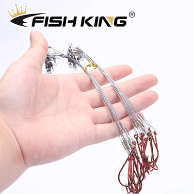 Anti Bite Steel Leader Line with Hooks and Swivels