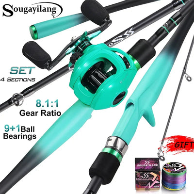 Carbon Casting Rod and Baitcasting Reel Combo