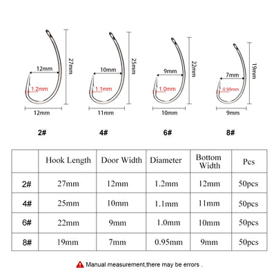 Wide Gap Barbed Hooks for Fly Tying and Salmon Bass