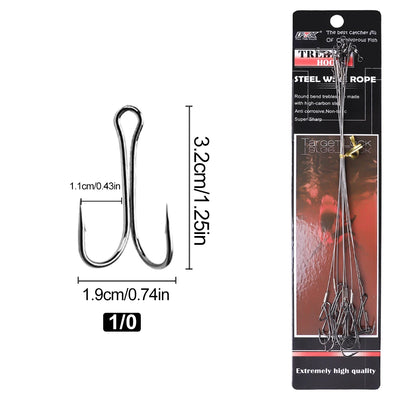 Double Barbed Hooks with Line for Carp Fishing