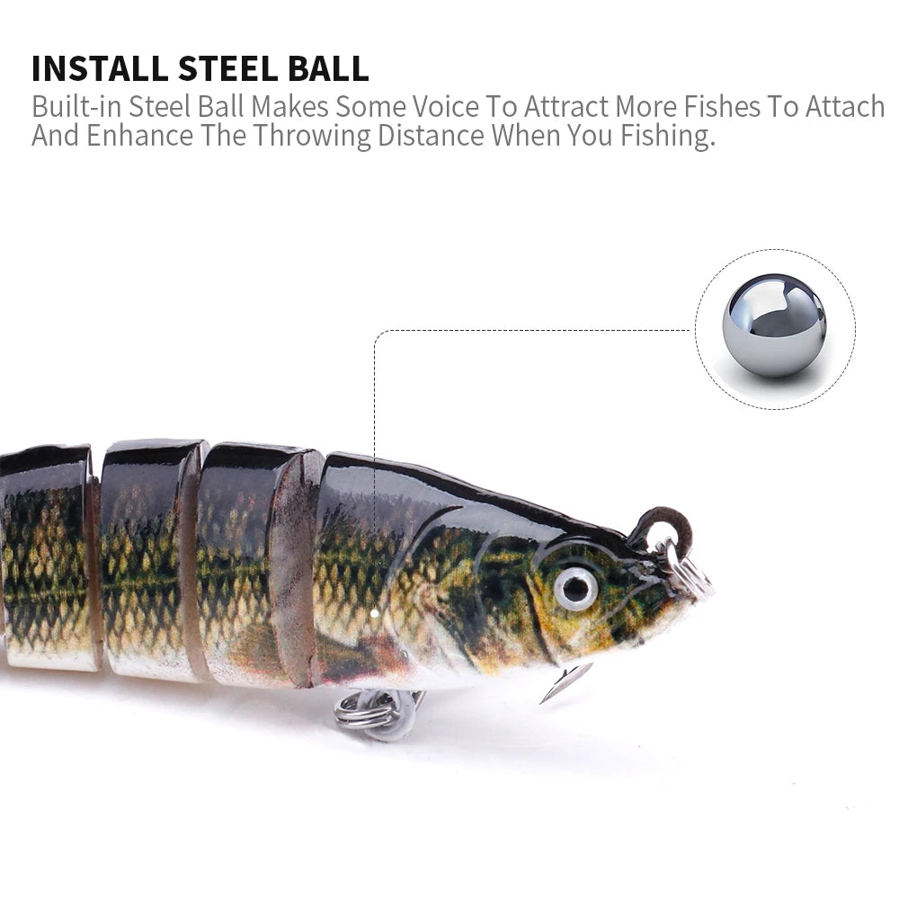 Multi Jointed Sinking Swimbait for Pike Fishing