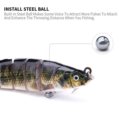 Multi Jointed Sinking Swimbait for Pike Fishing
