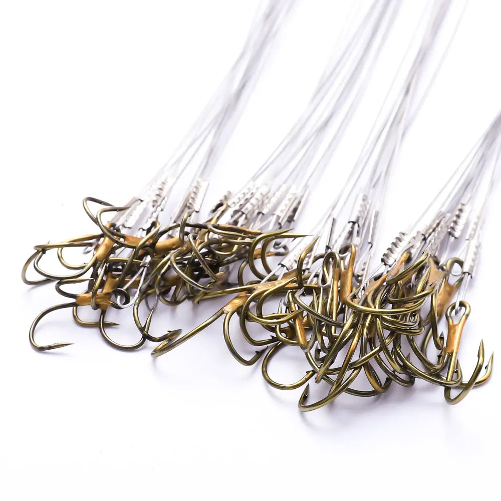 Double Barbed Hooks with Line for Carp Fishing