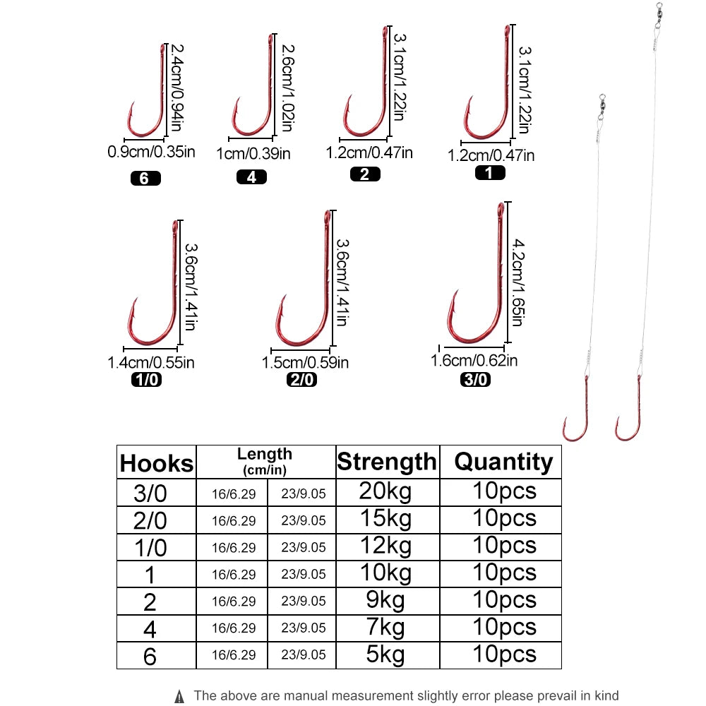 Anti Bite Steel Leader Line with Hooks and Swivels
