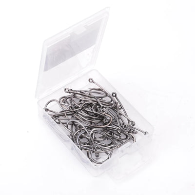 Wide Gap Barbed Hooks for Fly Tying and Salmon Bass