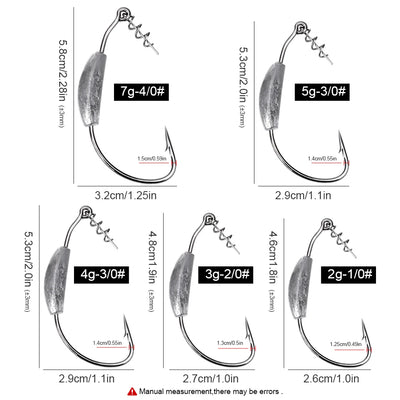 Weighted Offset Crank Hooks for Soft Bait Rigs