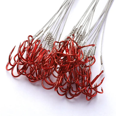Steel Treble Hooks with Wire for Carp and Bass