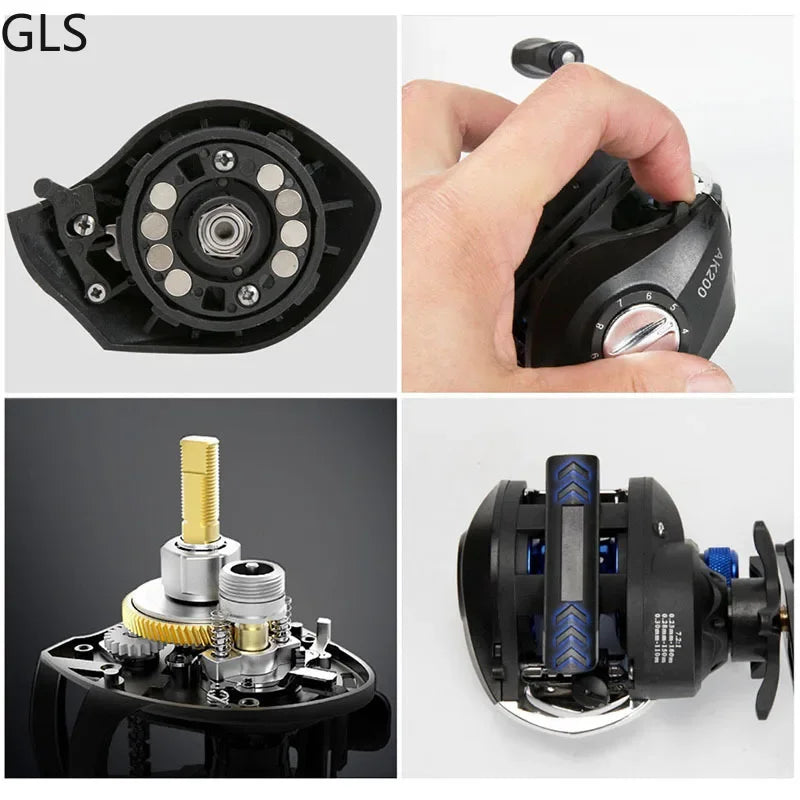 Magnetic Brake Baitcasting Reel with Max Drag Control