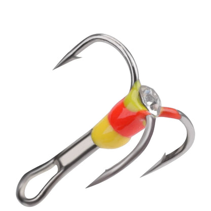Diamond Eye Treble Hooks for Winter Fishing
