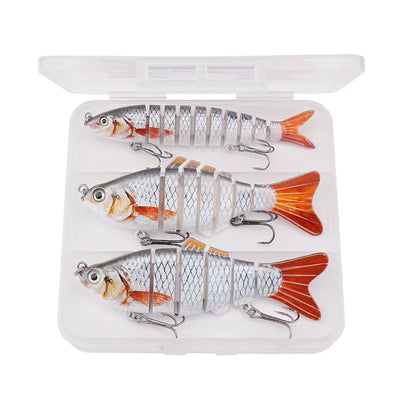 Sinking Pike Wobbler Lure Kit with Tackle Box