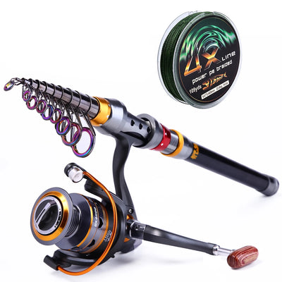 Travel Telescopic Spinning Rod and Reel Combo