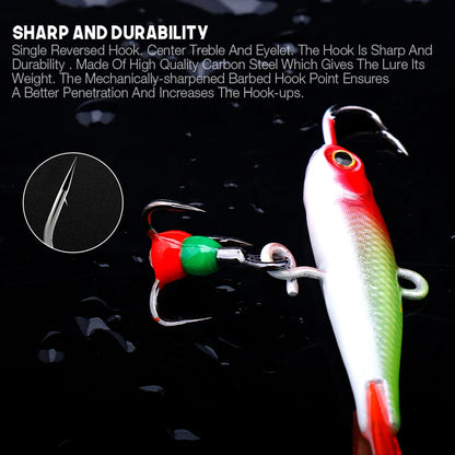 Winter Ice Fishing Jigging Lure Set with 3D Eyes