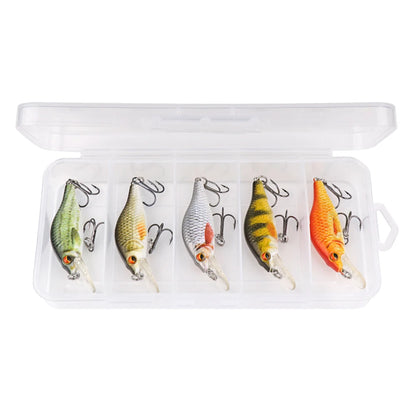 Floating Black Minnow Lure Set with Tackle Box