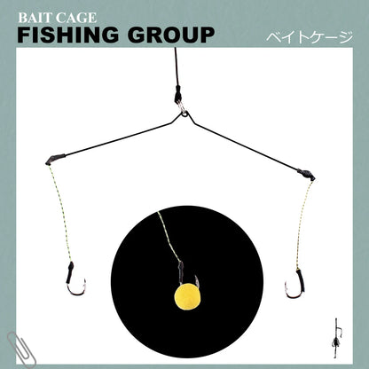 Feeder Trap Cage with Hooks for Outdoor Fishing