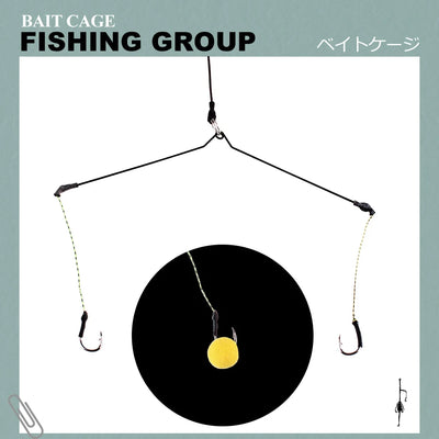 Feeder Trap Cage with Hooks for Outdoor Fishing