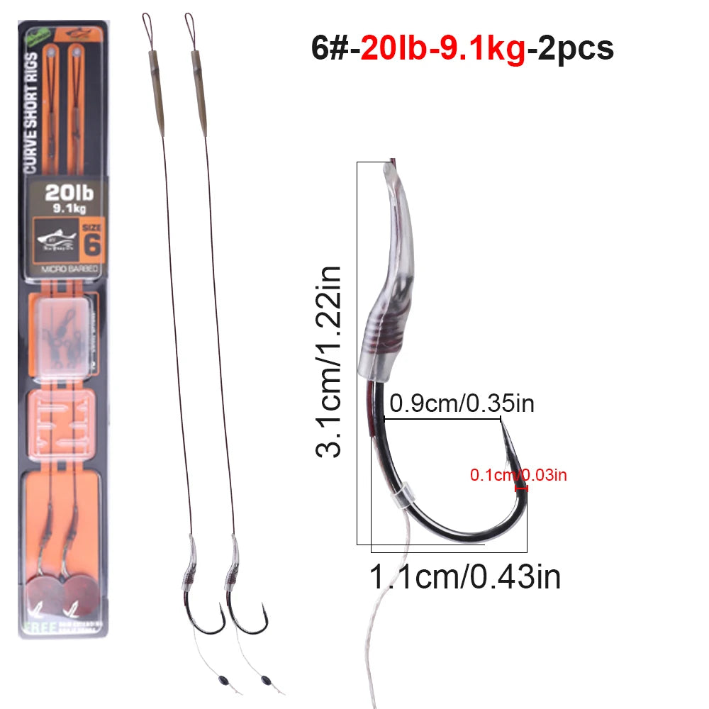Carp Hair Rig Hooks with Boilie Stoppers