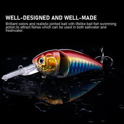Swim Crankbait with 3D Eyes for Bass and Pike