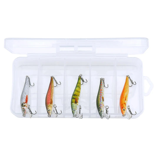 Mini Plastic Minnow Lure Kit for Bass Fishing