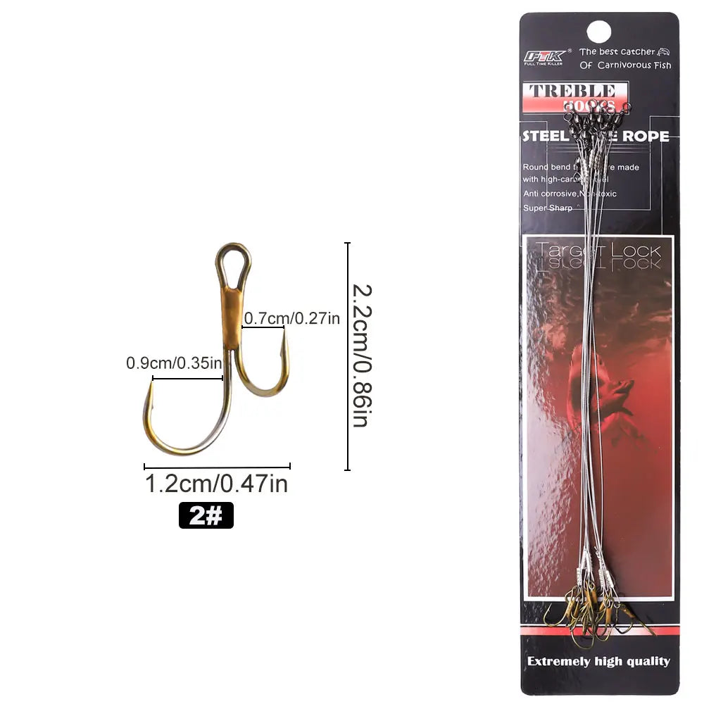 Double Barbed Hooks with Line for Carp Fishing