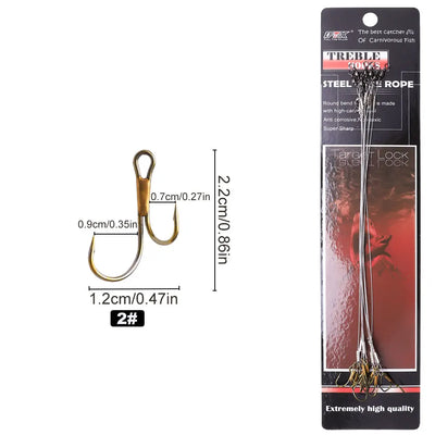 Double Barbed Hooks with Line for Carp Fishing