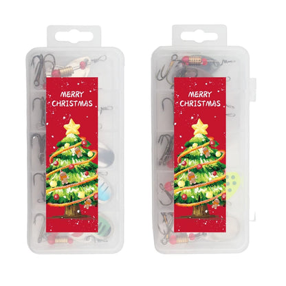 Mixed-Color Metal Spinner Bait Kit with Treble Hooks Christmas Gift