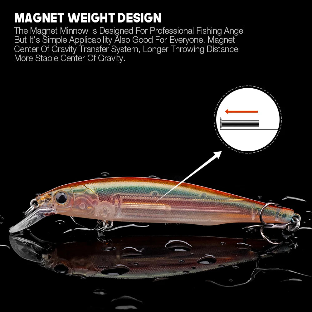 Magnetic Minnow Lures with Holographic Finish