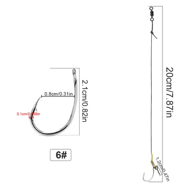 Boilie Hair Rig Hooks with Line for Carp Fishing